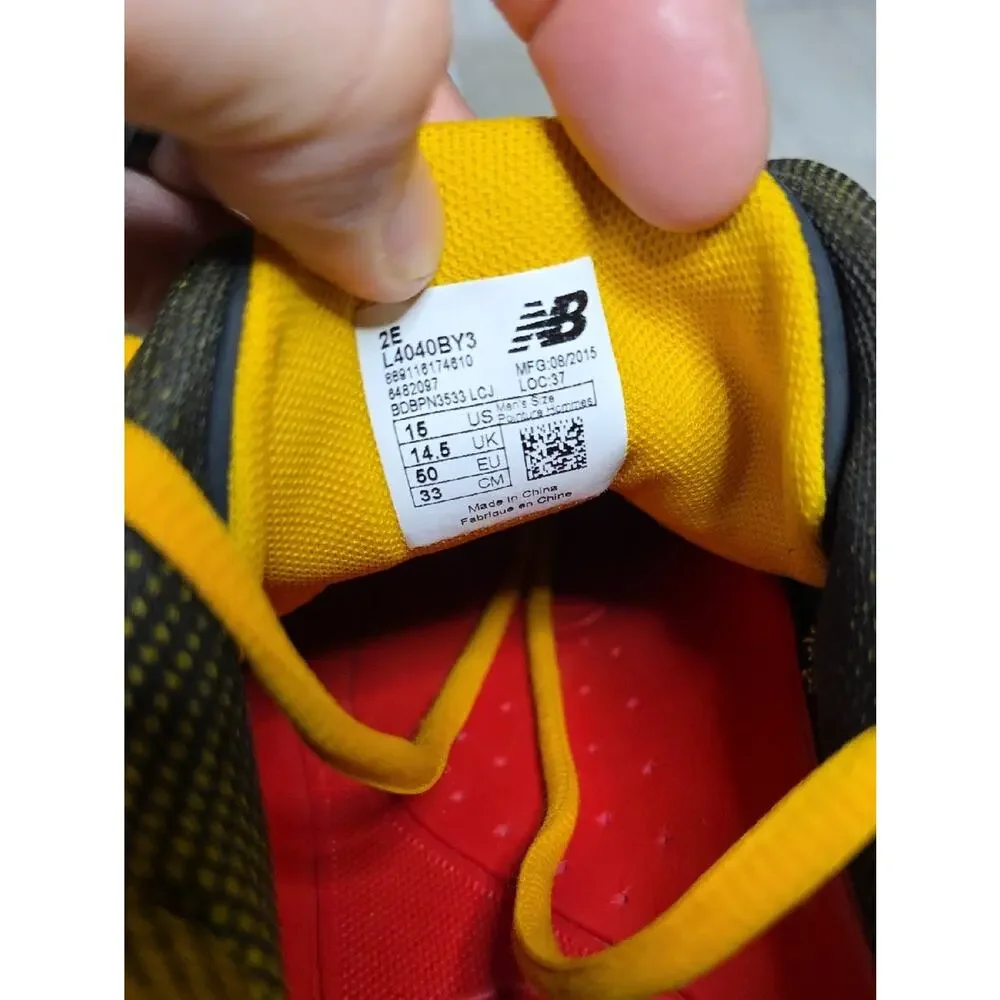 New Balance L4040BY3 Black and Yellow Baseball Cleats Mens Size 16
